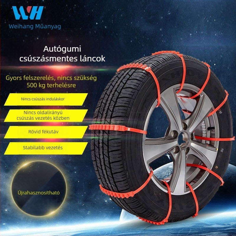 WH Csúszásmentes láncszíj autók és SUV-k számára, hóhoz, PA66