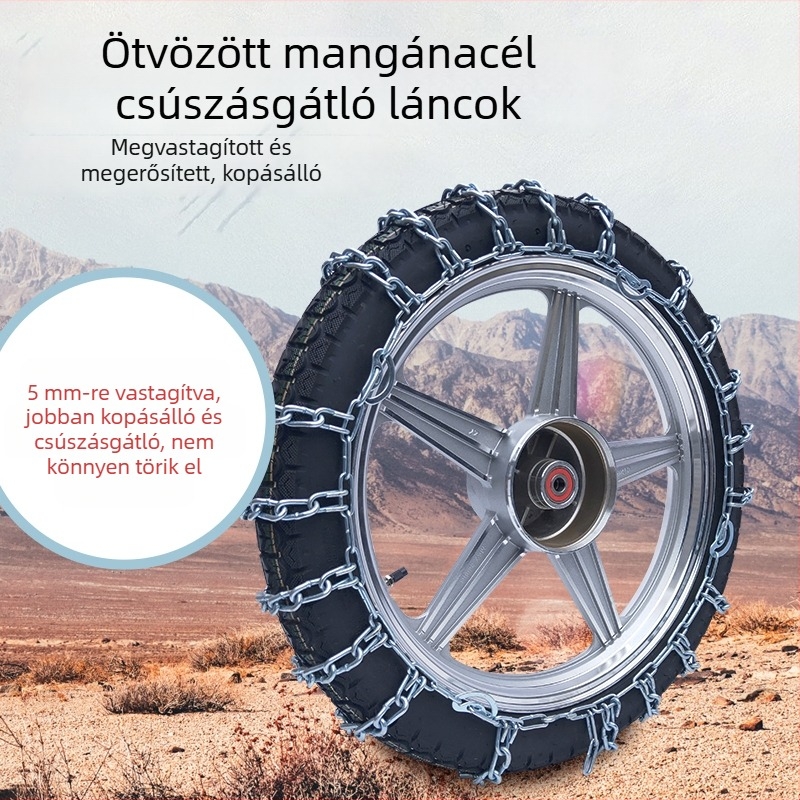 Erősített acél csúszásmentes szalag kétkerekű motorkerékpárhoz, 300-18 téli gumi elektromos járművekhez