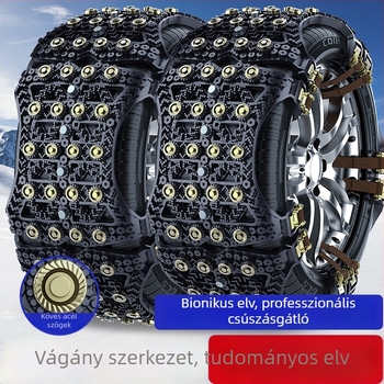 Xuetong univerzális gumírozott hóláncok autókhoz, 24 tüskével, 165–275 mm méretű gumikhoz