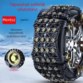 Xuetong univerzális gumírozott hóláncok autókhoz, 24 tüskével, 165–275 mm méretű gumikhoz