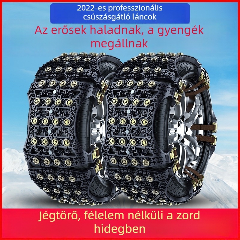 Xuetong univerzális gumírozott hóláncok autókhoz, 24 tüskével, 165–275 mm méretű gumikhoz