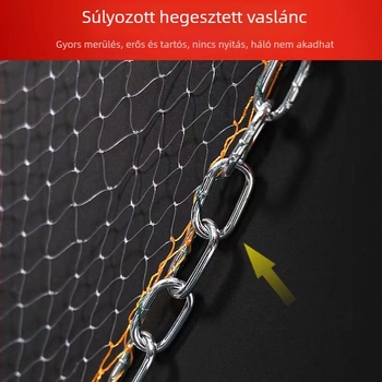 Frisbee-stílusú kézzel dobott halászháló, lánctípusú dobóháló, polietilin-náilon