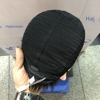 Férfi rövid hajú paróka, koreai stílus, valódi emberi haj, teljes fejfedő.