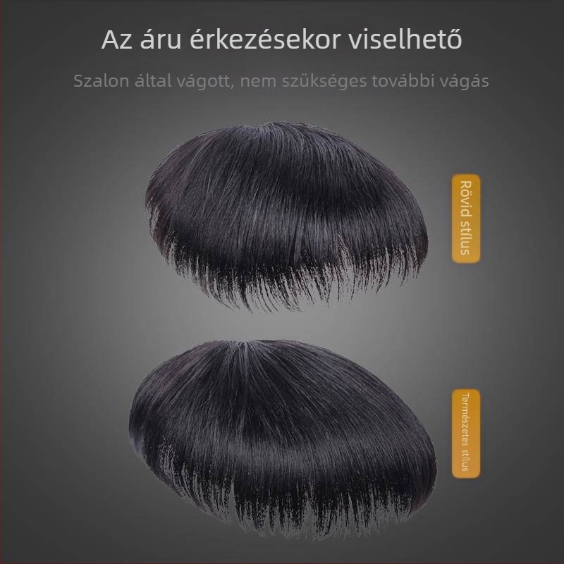 Férfi paróka, NSBFK modell, hőálló rostból, mechanikus kivitelezés, nem göndöríthető és nem festhető