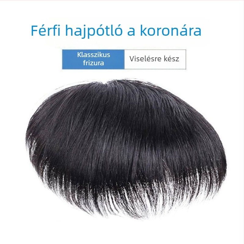 Férfi paróka, NSBFK modell, hőálló rostból, mechanikus kivitelezés, nem göndöríthető és nem festhető
