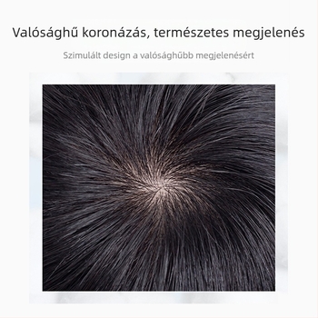 Férfi paróka, rövid haj, valódi emberi hajból, teljes fejfedés, légáteresztő mechanizmus (Model JT-NDTT01)