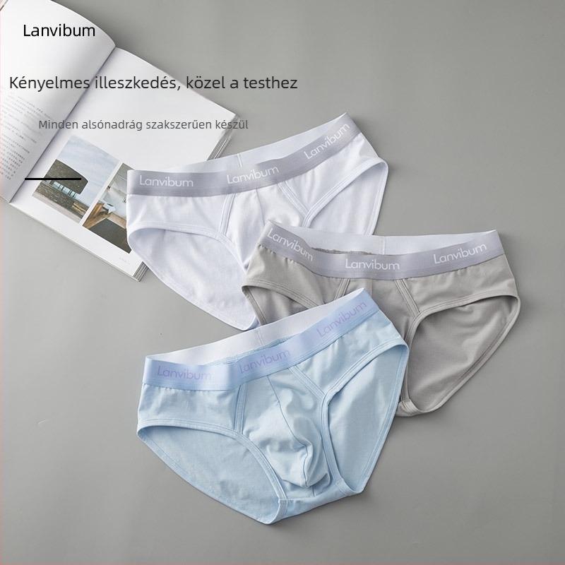 Férfi antibakteriális pamut középmagasságú boxer brief – lélegző kötött anyag, 95–100% pamut, pamut alapanyag