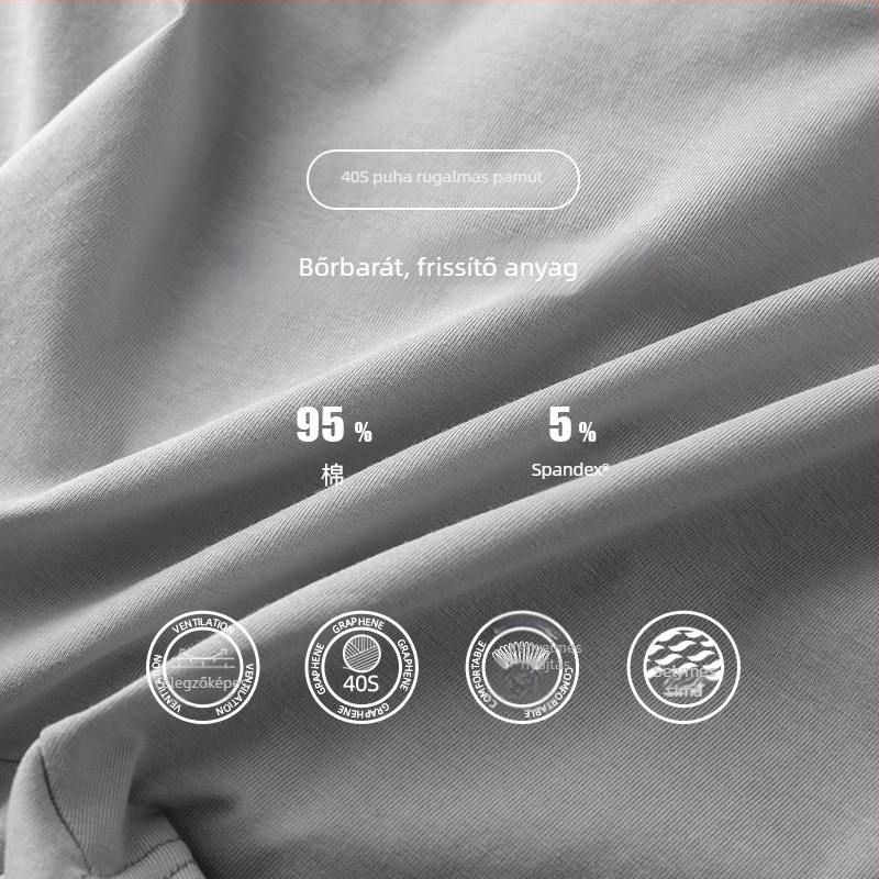 Férfi antibakteriális pamut középmagasságú boxer brief – lélegző kötött anyag, 95–100% pamut, pamut alapanyag