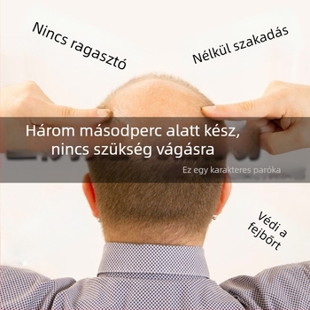 Honey férfi paróka valódi emberi hajból, rövid egyenes fazon, mechanikus feldolgozás, festés és dauer nélkül
