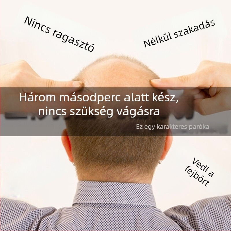 Honey férfi paróka valódi emberi hajból, rövid egyenes fazon, mechanikus feldolgozás, festés és dauer nélkül