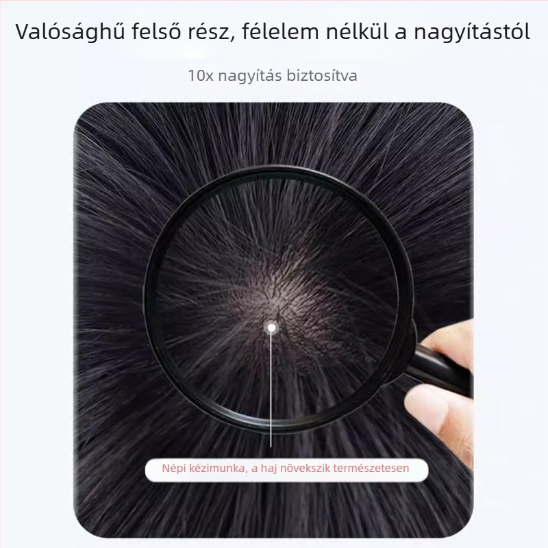 Férfi rövid hajú valódi hajból készült paróka, kézzel kötött, festhető és dauerolható, koreai stílus, természetes, könnyű viselet