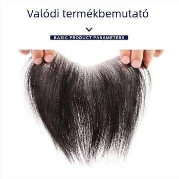 Férfi hajvonal-paróka, kézzel szőtt, valódi emberi hajból, elülső rész