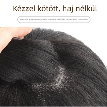 Férfi kézzel szövött paróka valódi emberi hajból, teljesen kézzel készített, festhető, természetes bőrtónus, alkalmas bármilyen arcformához