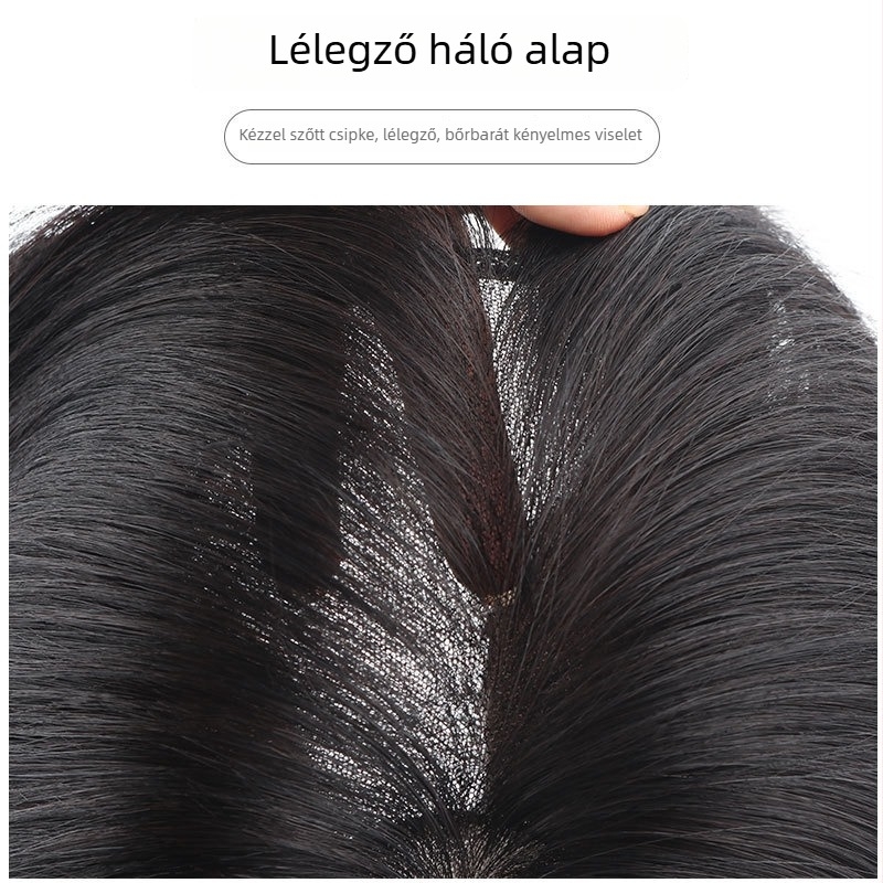 Férfi kézzel szövött paróka valódi emberi hajból, teljesen kézzel készített, festhető, természetes bőrtónus, alkalmas bármilyen arcformához