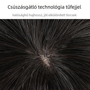 Férfi ragasztós hajrész a fejtetőre, valódi emberi hajból, zökkenőmentes, természetes megjelenés