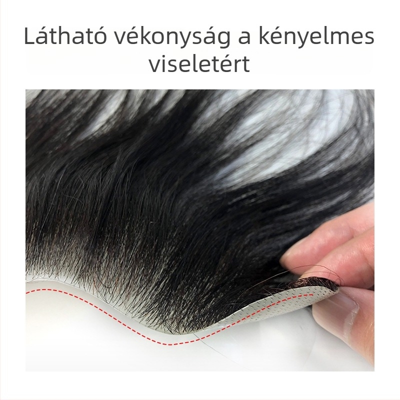 Hengyang Férfiaknak szóló homlok-pótló patch – kézzel szövött, valódi hajból
