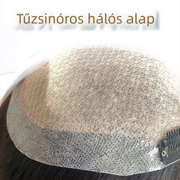 Férfi paróka valódi emberi hajból, teljesen kézzel szőtt, rövid fazon, festhető és perm-kezelhető.