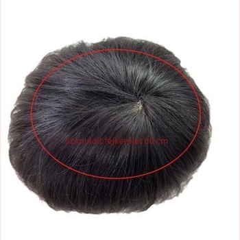 Férfi paróka emberi hajból, rövid hajhosszal, teljesen kézzel szőtt, festhető és dauerolható