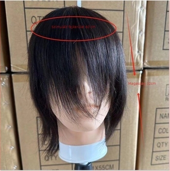 Férfi paróka emberi hajból, rövid hajhosszal, teljesen kézzel szőtt, festhető és dauerolható