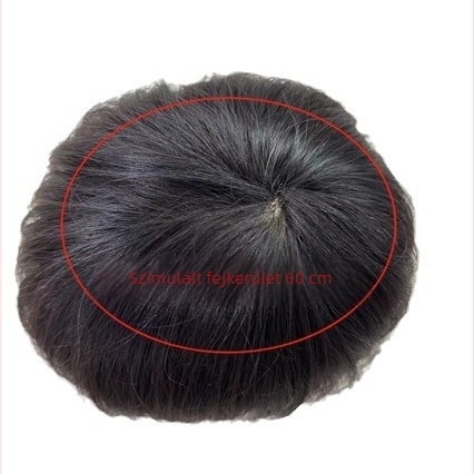 Férfi paróka emberi hajból, rövid hajhosszal, teljesen kézzel szőtt, festhető és dauerolható