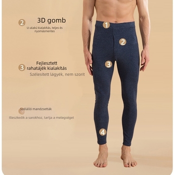 Uniszex gyapjú-selyem meleg termo nadrág, vastag anyag 251-300 g/m², selyem tartalom 80-90%, anti-pilling