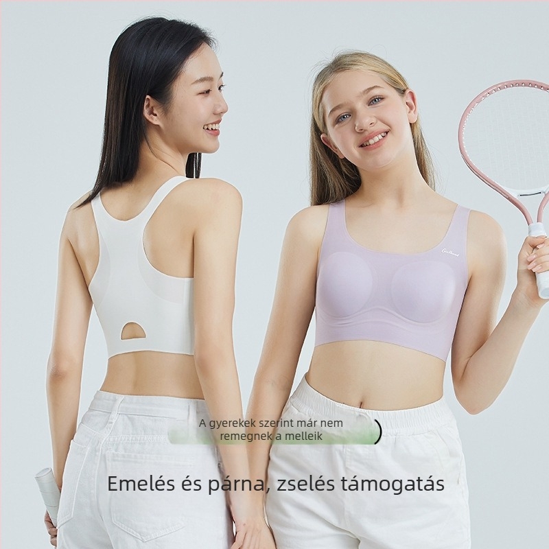 Sima varrás nélküli sporttop lányoknak, 9-16 évesek