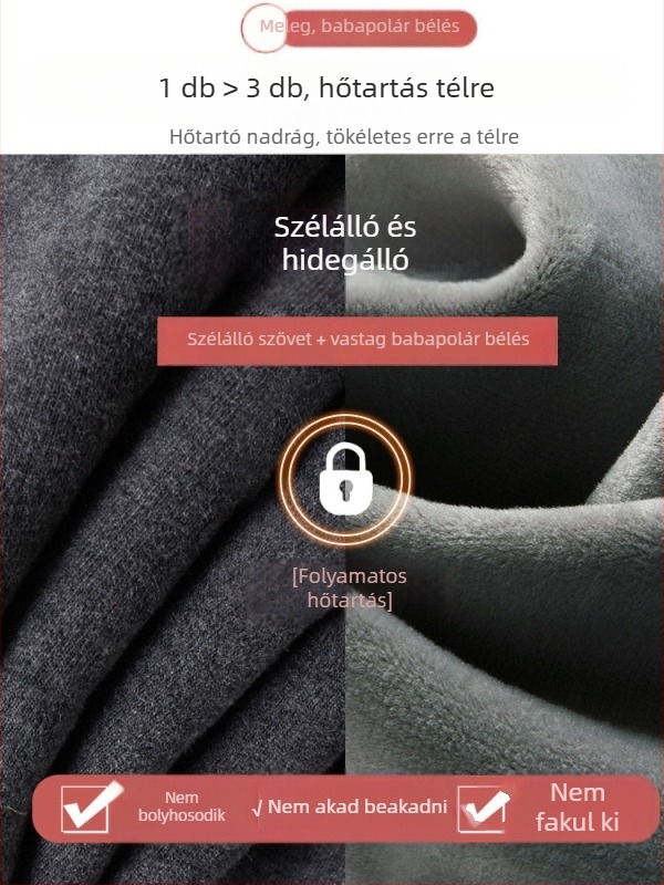 Női magas derekú fleece-belsejű leggings, vastag és rugalmas, plusz méret 100 kg-ig, téli 3/4 hosszúságú