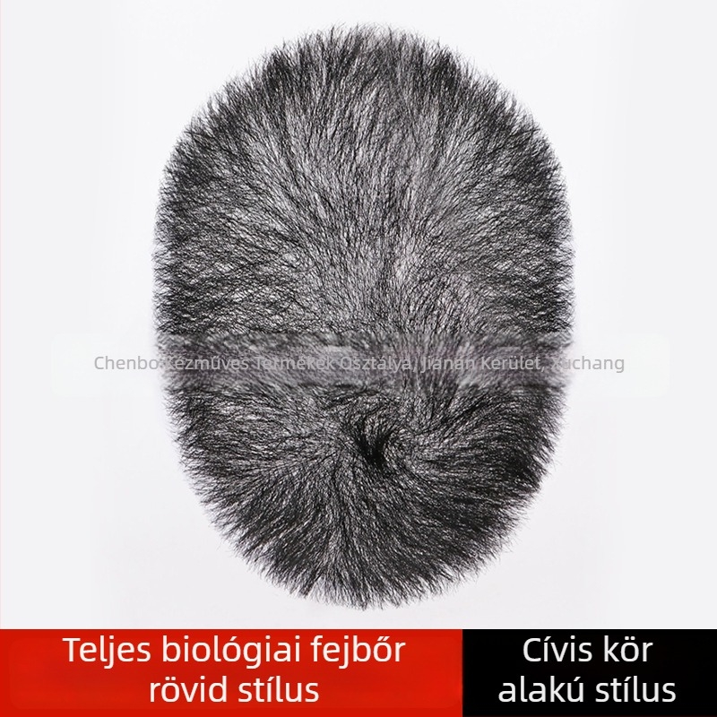Férfiaknak készült paróka emberi hajból, nyom nélkül, a fejtetőn, kézzel szőtt, ultra vékony