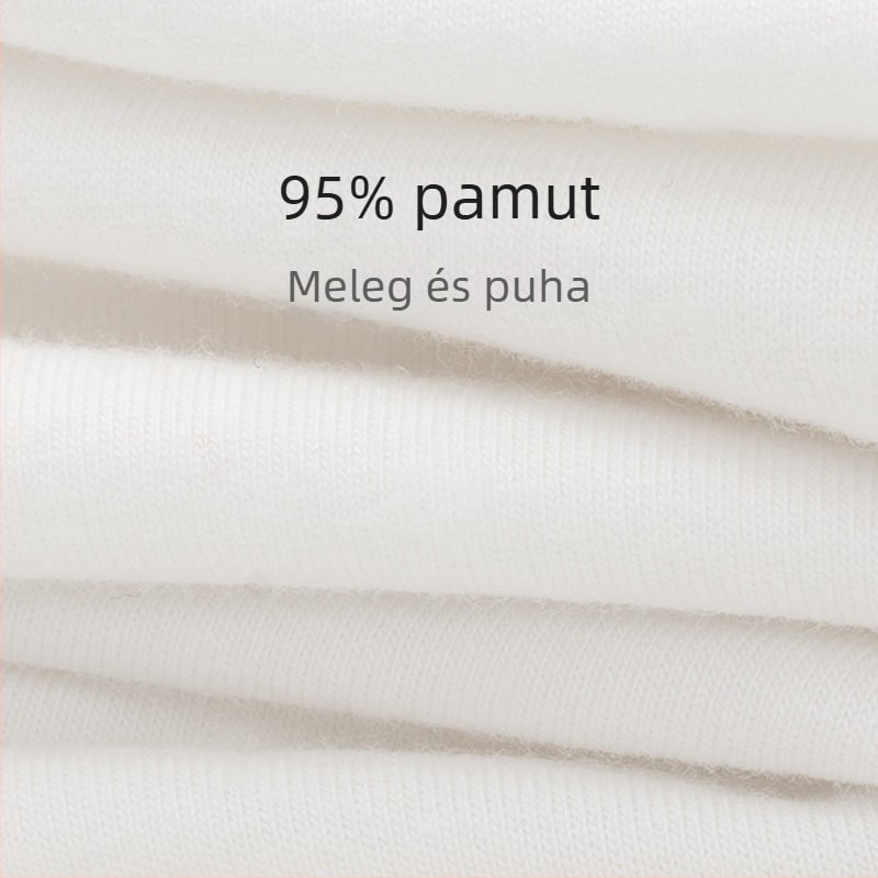 Női varrás nélküli termikus nadrág, bokáig érő, magas derék, 100% pamut