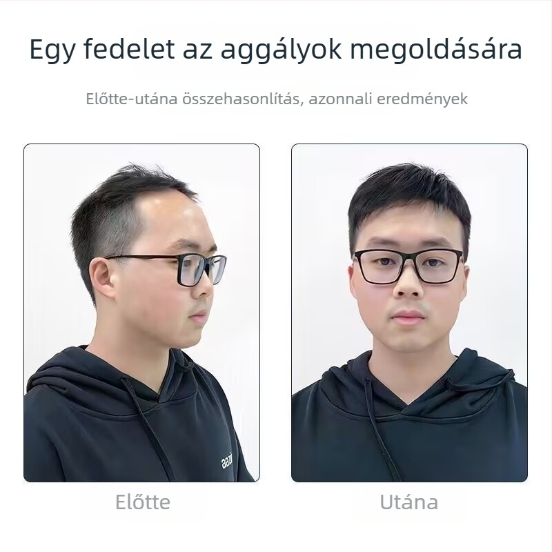 Férfi rövid, egyenes paróka, lélegző és élethű szálakból, hőálló rostokból, modell 471, ősz haj fedése