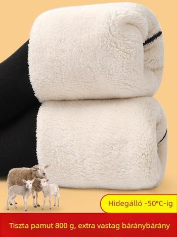 Női pamut leggings fleece belsővel, vastag és meleg, magas derekú, téli viselet, plusz méret