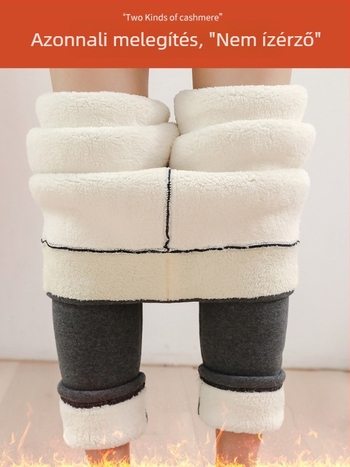 Női pamut leggings fleece belsővel, vastag és meleg, magas derekú, téli viselet, plusz méret