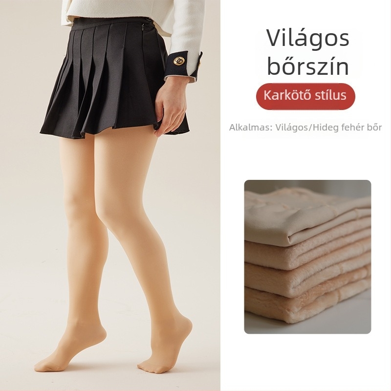 Plusz méretű nude harisnya, nylonból, extra hosszú, tavasz–ősz, vastag, formázó, lábfejes