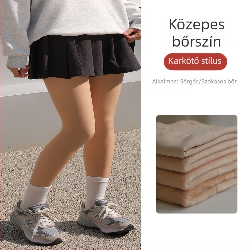 Plusz méretű nude harisnya, nylonból, extra hosszú, tavasz–ősz, vastag, formázó, lábfejes