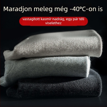 Kasmír melegítő nadrágok, uniszex, magas derék, slim-fit, extra vastag