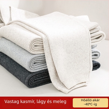 Kasmír melegítő nadrágok, uniszex, magas derék, slim-fit, extra vastag