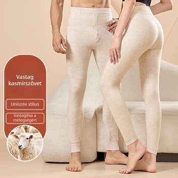 Kasmír melegítő nadrágok, uniszex, magas derék, slim-fit, extra vastag