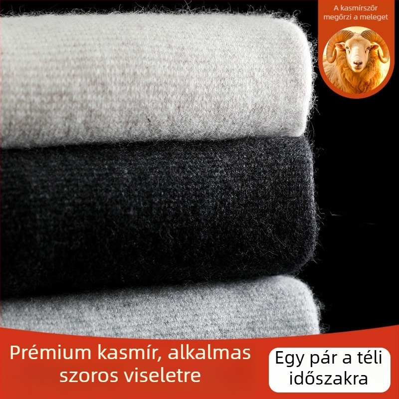 Kasmír melegítő nadrágok, uniszex, magas derék, slim-fit, extra vastag