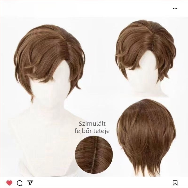 Cosplay paróka, anime stílus, rövid haj, magas hőálló rostok, festhető