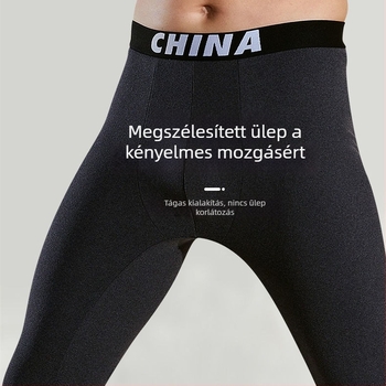 Férfi termálnadrágok, karcsúsított fazon, meleg fleece-béléssel, vékony téli hosszúnadrág, plusz méret
