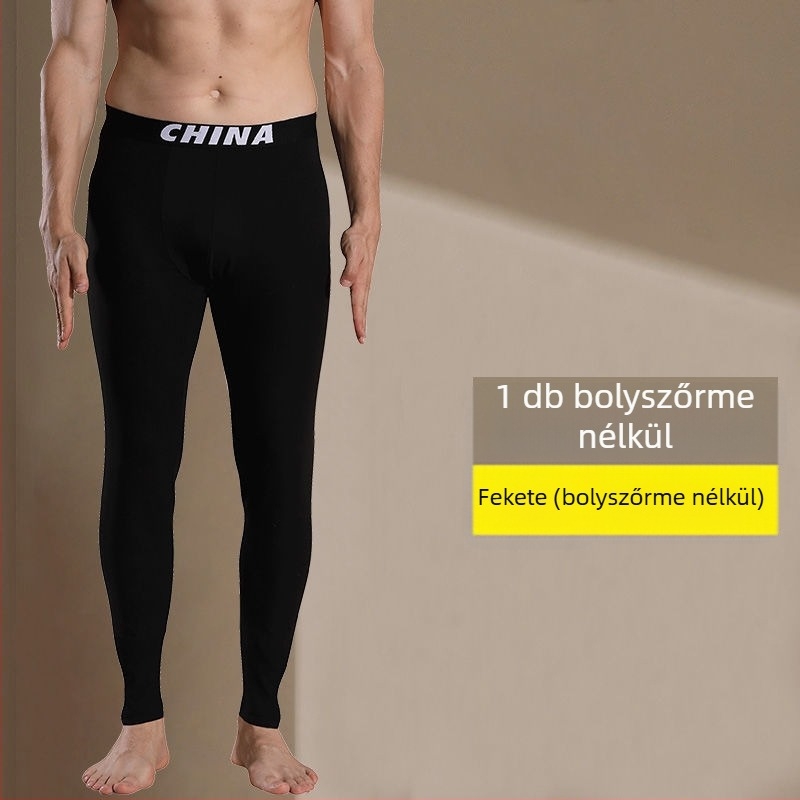 Férfi termálnadrágok, karcsúsított fazon, meleg fleece-béléssel, vékony téli hosszúnadrág, plusz méret