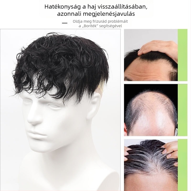 Férfi paróka, koreai stílus, rövid haj, emberi haj, volument növelő, festhető és permálható, modell Hw Leslie Volume