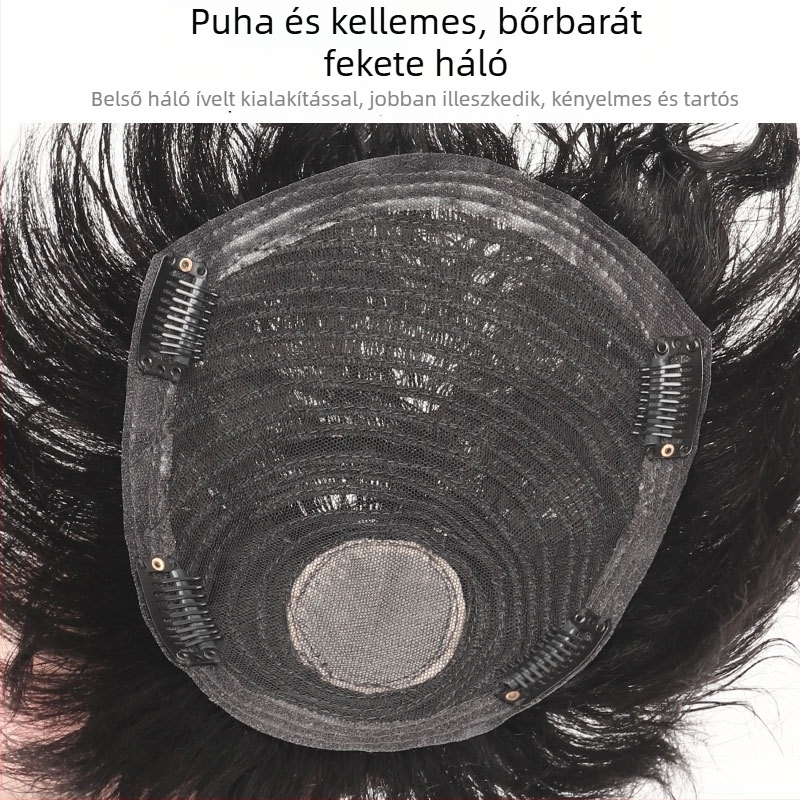 Férfi paróka, koreai stílus, rövid haj, emberi haj, volument növelő, festhető és permálható, modell Hw Leslie Volume