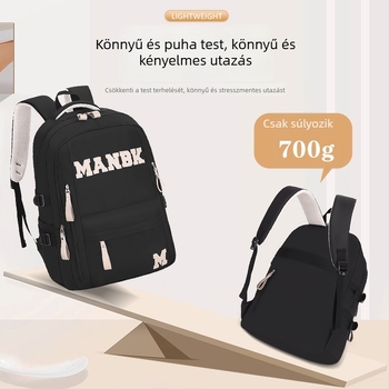 Unisex nagykapacitású iskolai hátizsák, Oxford anyag, könnyű, lélegző, vízálló, ergonómikus görbült vállpántok, ideális gimnazistáknak és főiskolásoknak