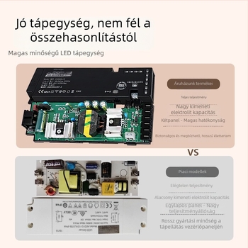 LED szekrény világítás kapcsoló táp, 12V/24V, DuPont csatlakozó, IP20, CE, 99% hatékonyság
