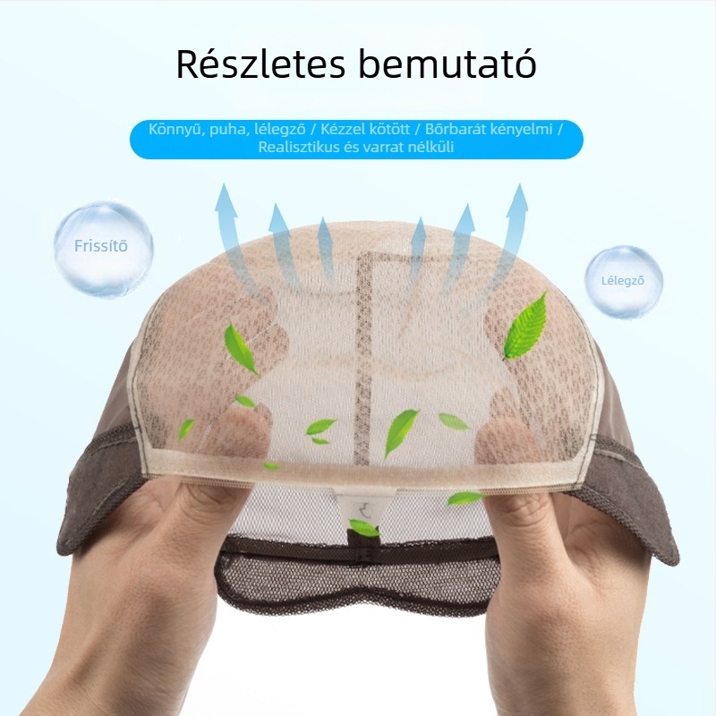 Férfiaknak szánt egyenes hajblokkal rendelkező paróka darab, emberi hajból, festhető és dauerolható, mechanikus feldolgozás