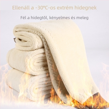 Téli magas derekú termosz nadrág nőknek és férfiaknak, fleeces bélés és báránygyapjú, dupla réteg, varrás nélküli, térdvédővel
