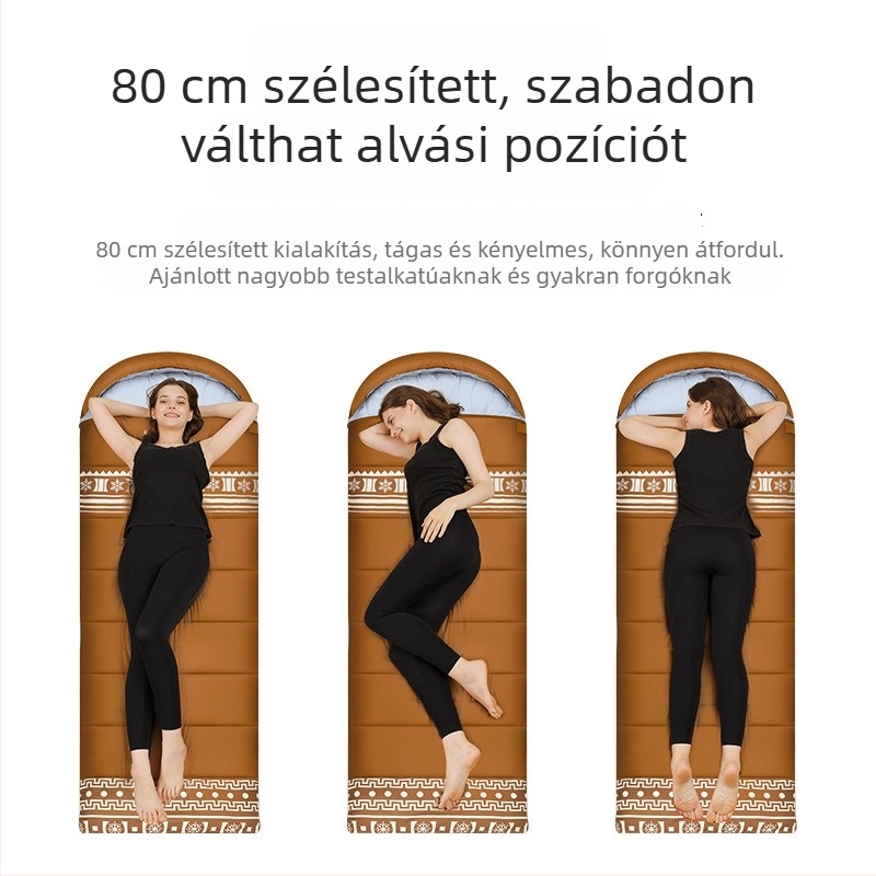 80 cm széles, könnyű luxus hálózsák kültéri kempingezéshez, felnőtteknek, kiváló hőszigetelés