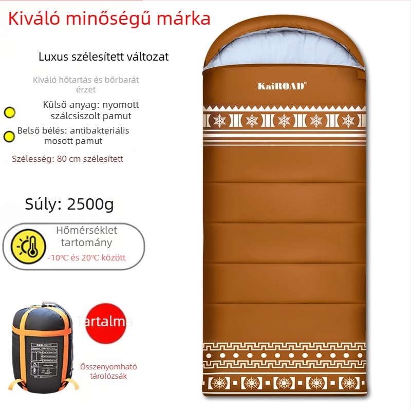 80 cm széles, könnyű luxus hálózsák kültéri kempingezéshez, felnőtteknek, kiváló hőszigetelés