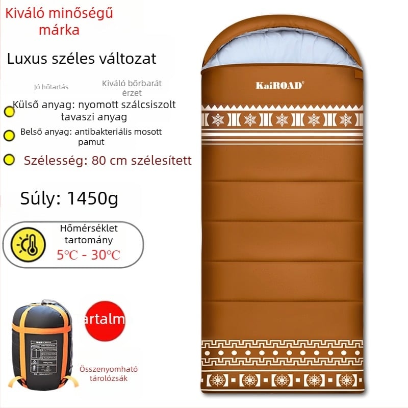 80 cm széles, könnyű luxus hálózsák kültéri kempingezéshez, felnőtteknek, kiváló hőszigetelés